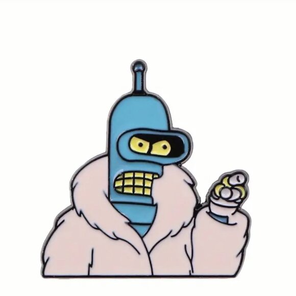 2 for 15 -Futurama, Bender Bending Rodríguez Collectible Enamel Pin, Cartoon Pin - Picture 1 of 1